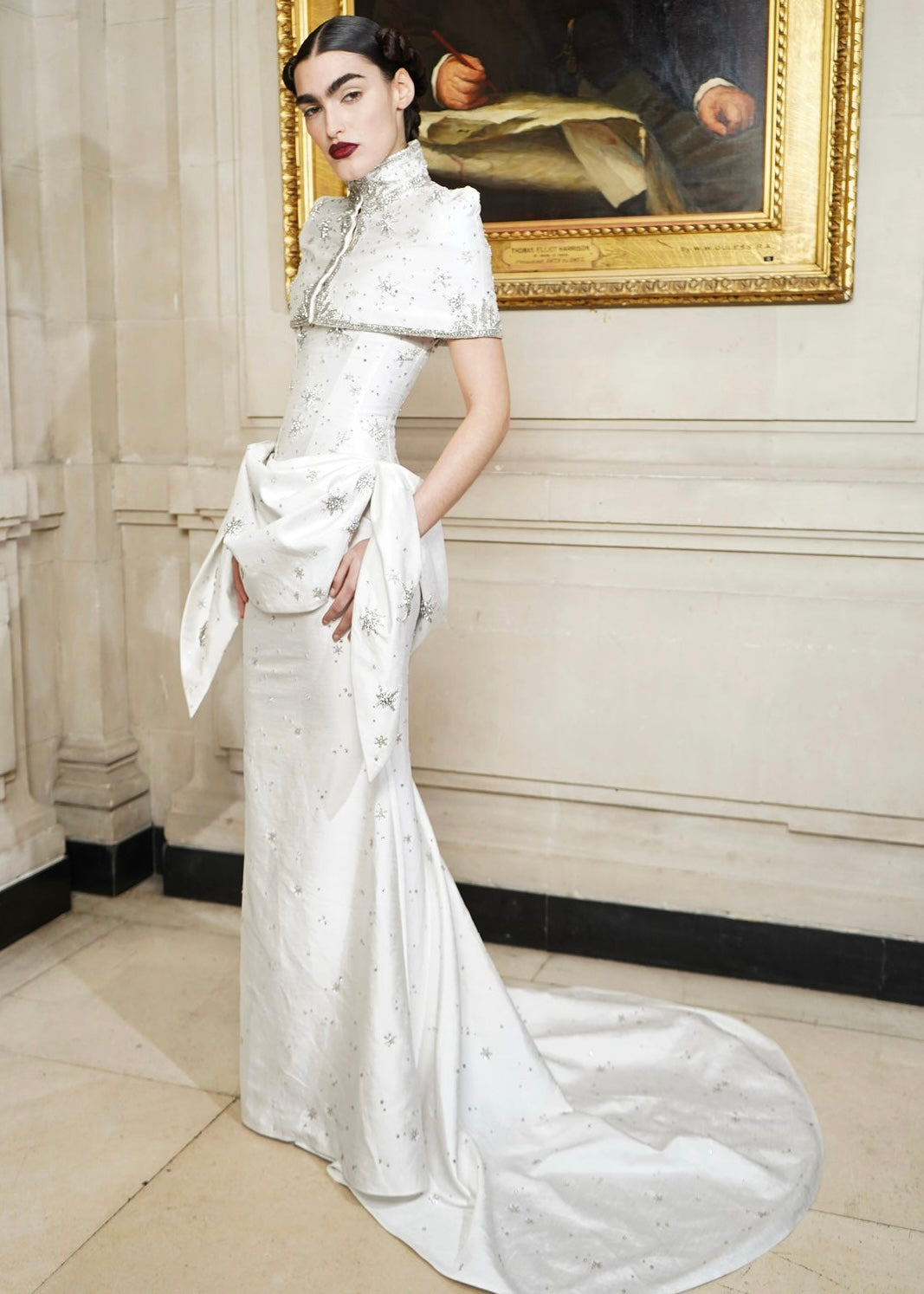 Estella Draped Gown Bright White – Annie's Ibiza Online