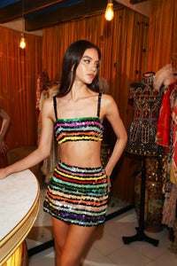 Rainbow Stripe Sequin Two- Set