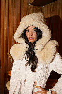 Recycled Faux Fur Hood