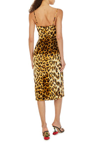 Leopard Velvet Midi Dress