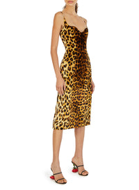 Leopard Velvet Midi Dress