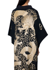 1930s Navy and Silver Kimono