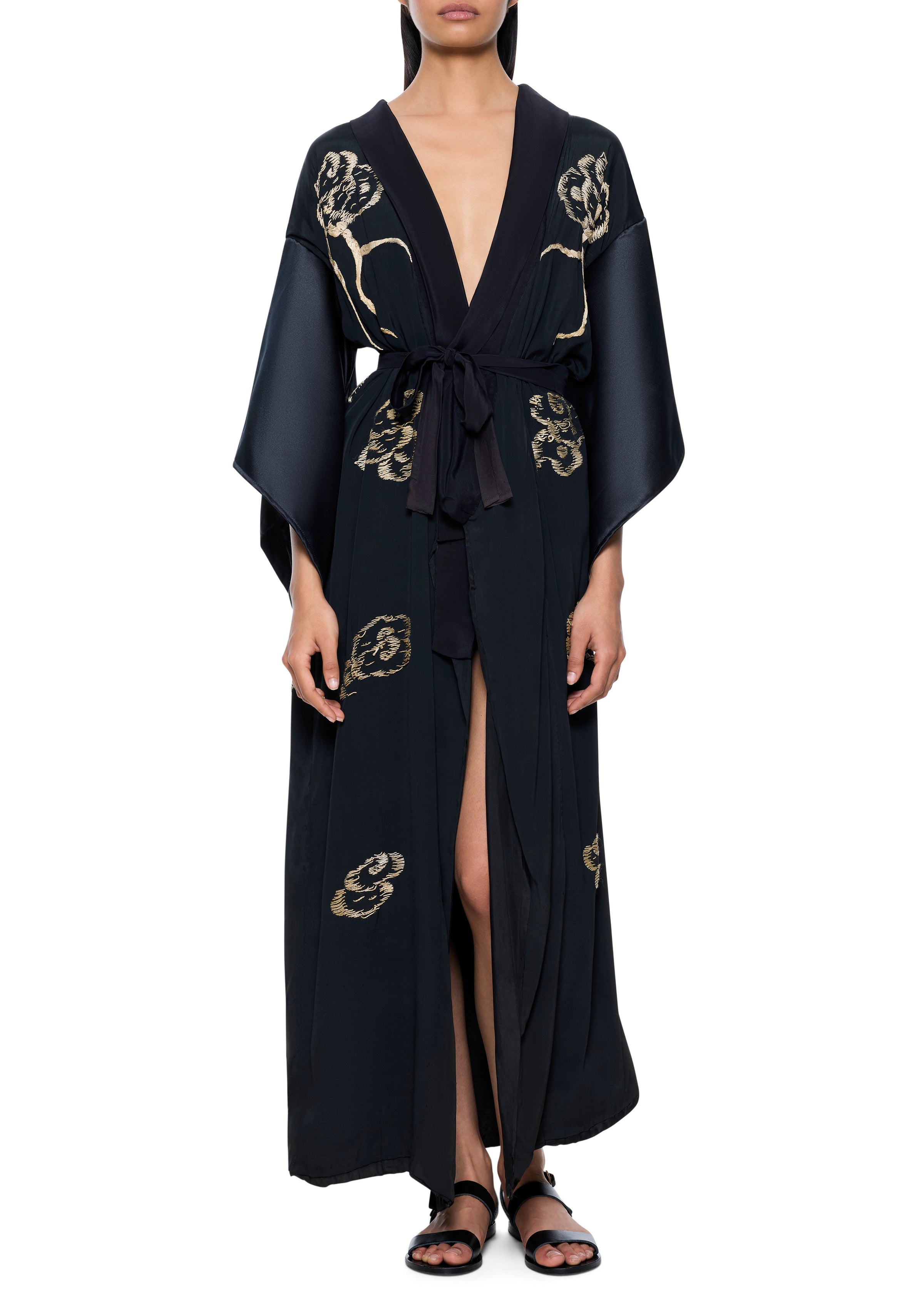 1930s Navy and Silver Kimono