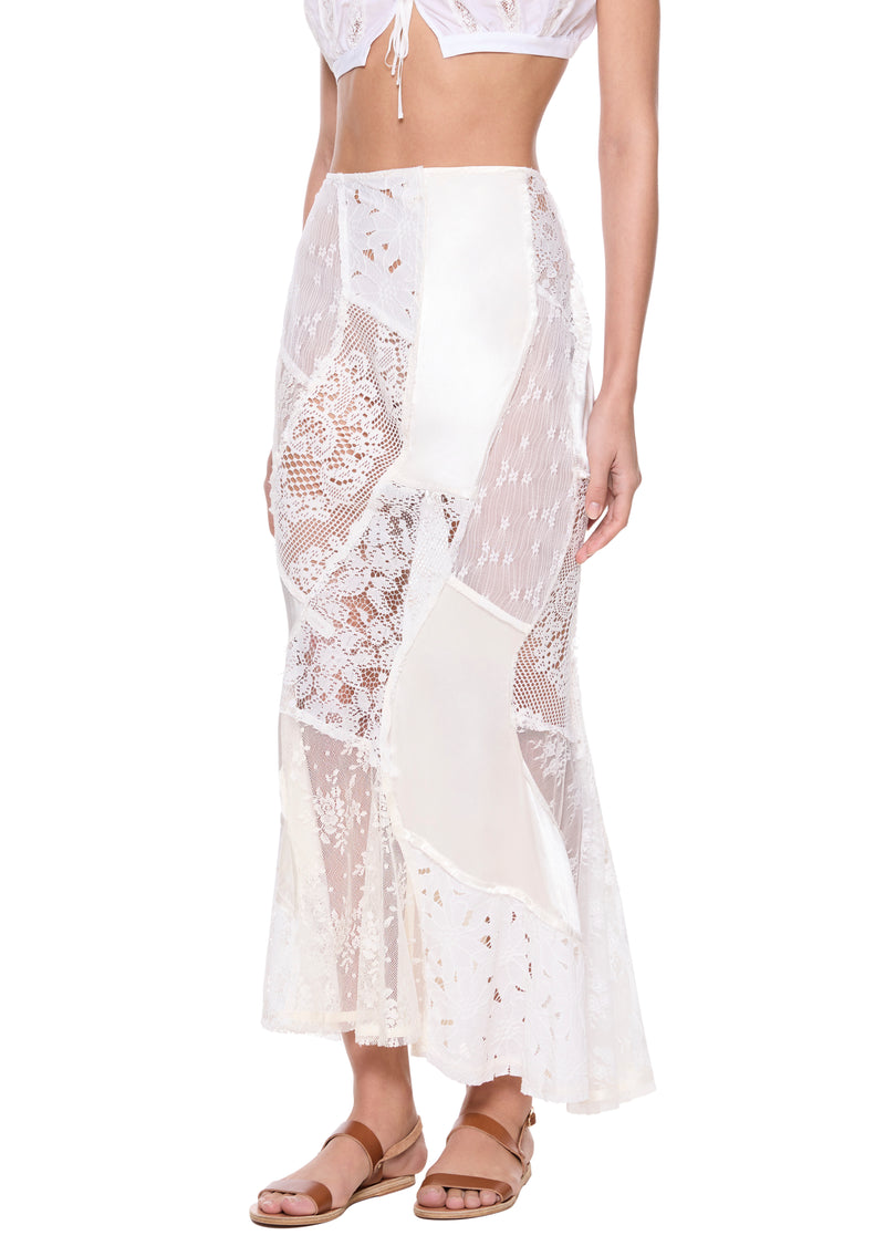 Lace Patched Mermaid Skirt