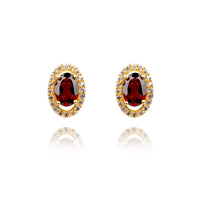 Lynn Red Garnet Studs