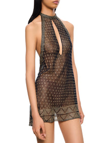 1920's Egyptian Navy Halter Mini Dress - Annie's Ibiza
