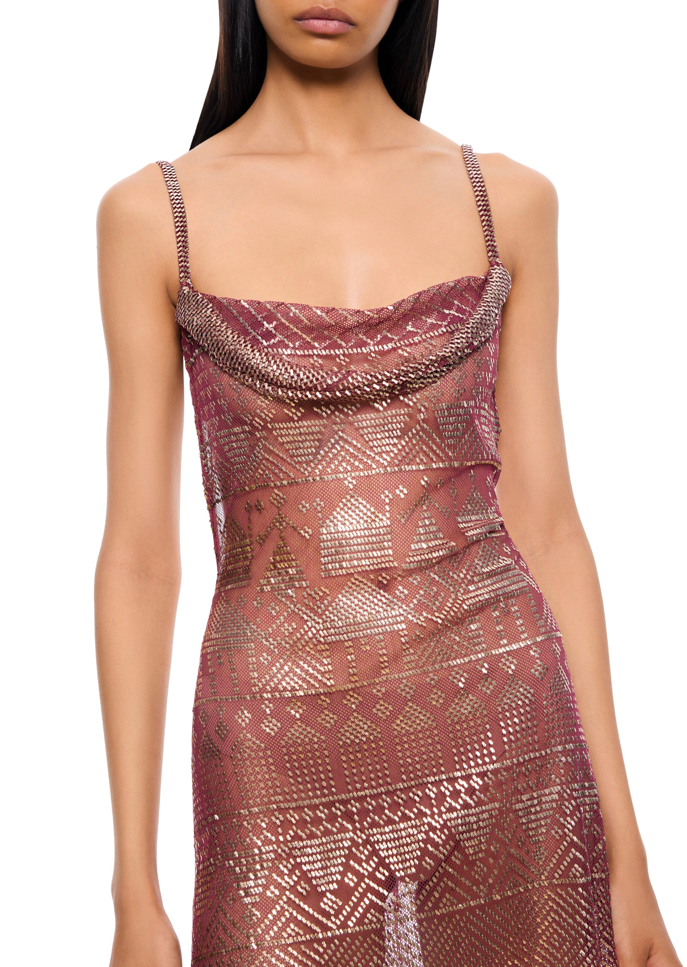 1920's Egyptian Magenta Mini Dress - Annie's Ibiza