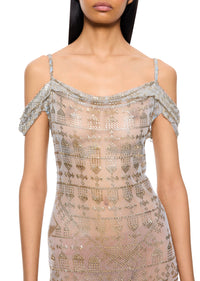 1920's Egyptian Pale Blue Mini Dress - Annie's Ibiza
