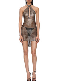 1920s Egyptian Halter Mini Dress