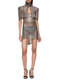 1920's Egyptian Black Diamond Mini Dress