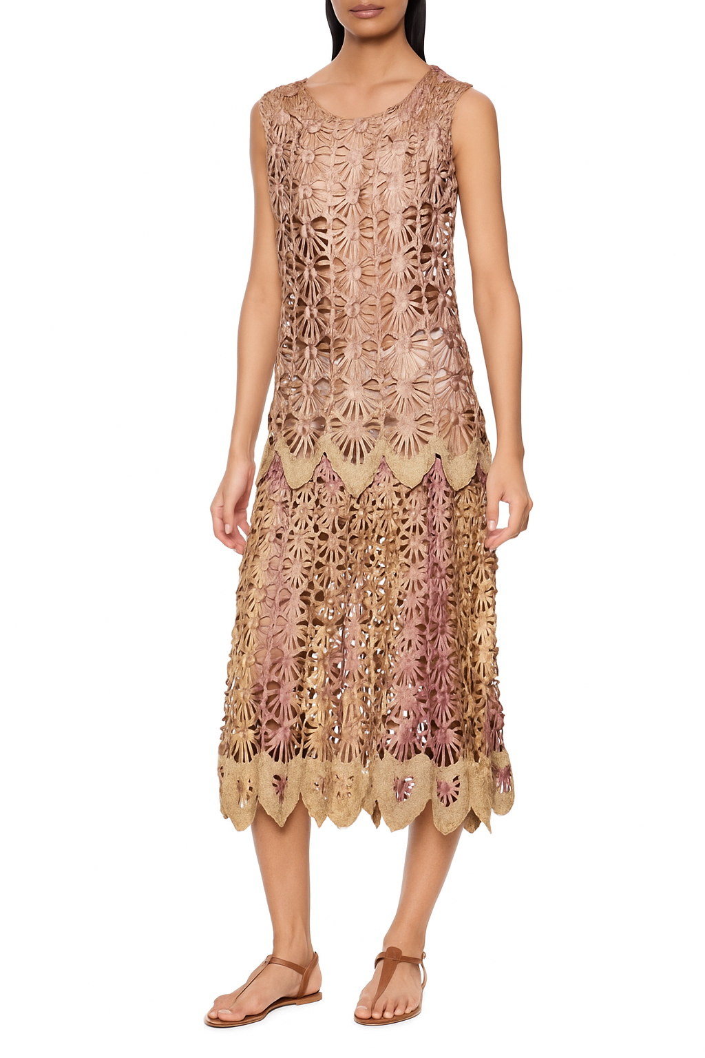 1920s Rose Silk Crochet Dress – Annie's Ibiza Online
