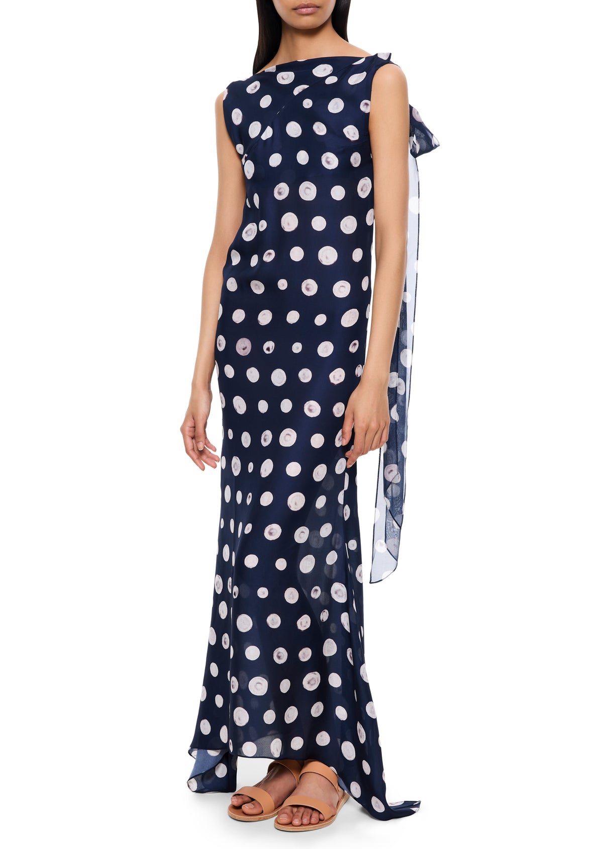 Polka Dot Sash Strap Gown - Annie's Ibiza