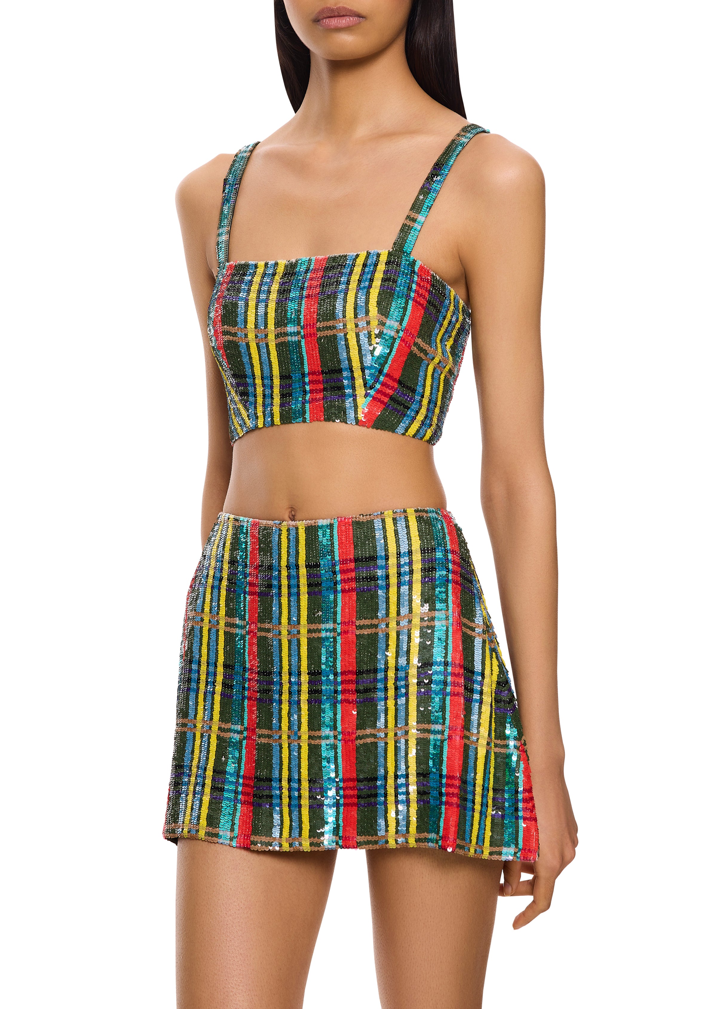 Sequin Plaid Two Set - Annie's Ibiza