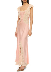 1920s Pink Silk Slip Dress