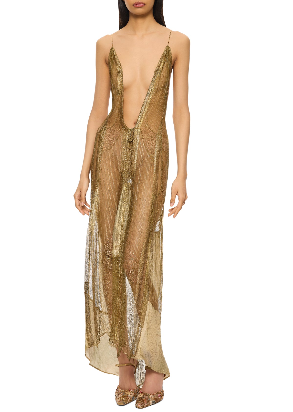 Early 1920s Handmade Metal Lace Dress - Annie's Ibiza