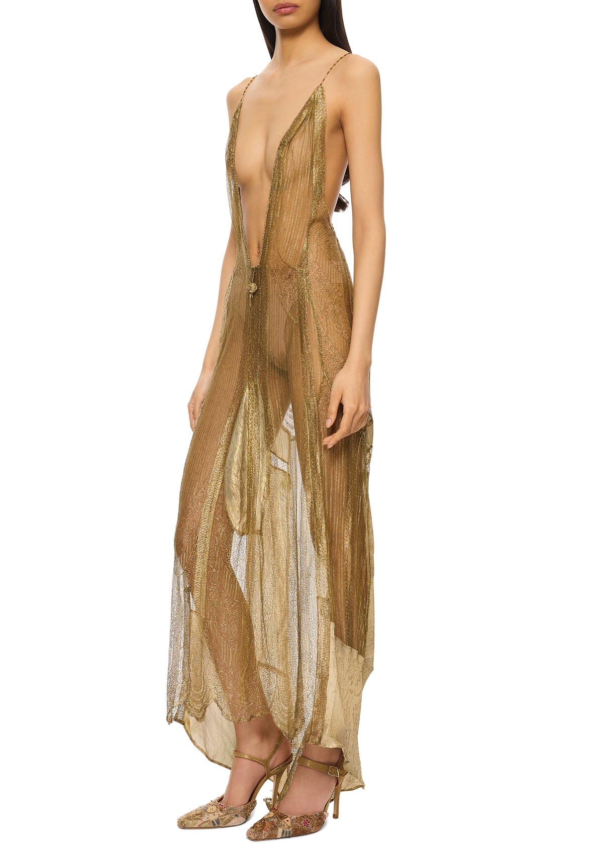 Early 1920s Handmade Metal Lace Dress - Annie's Ibiza