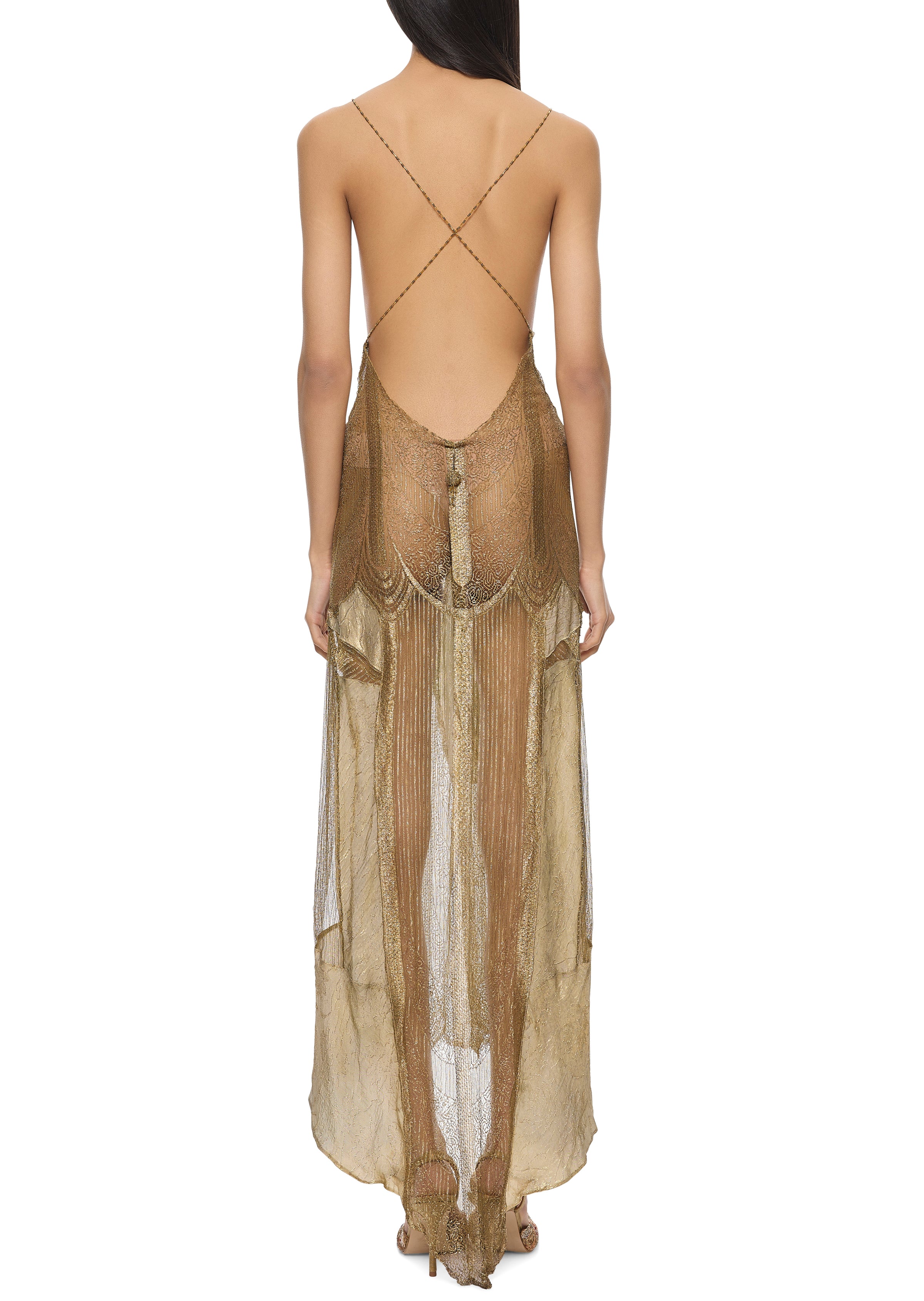Early 1920s Handmade Metal Lace Dress - Annie's Ibiza
