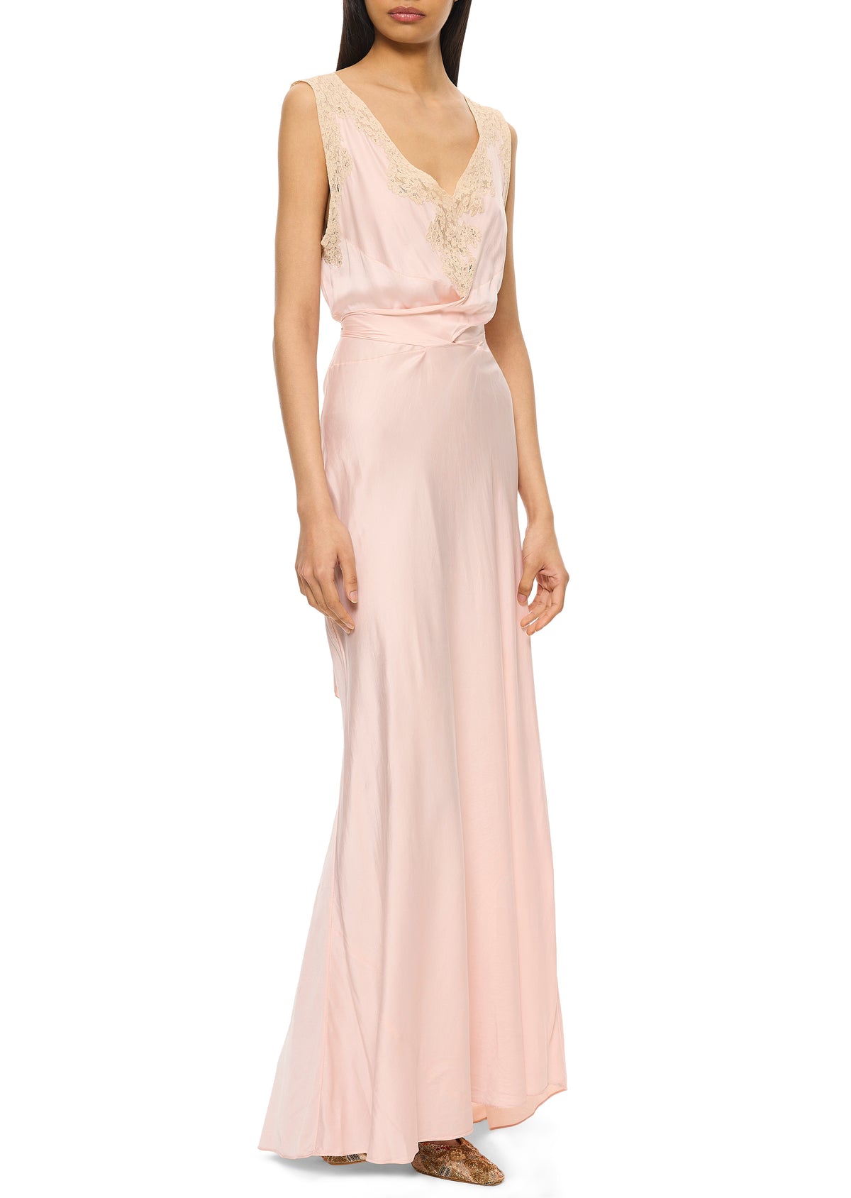 1920s Blush Silk Slip