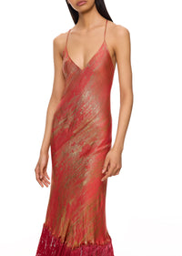 1930s Pink and Gold Lamé Gown - Annie's Ibiza