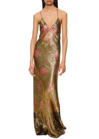 1930s Gold and Rose Lamé Gown - Annie's Ibiza