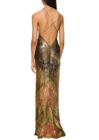 1930s Gold and Rose Lamé Gown - Annie's Ibiza
