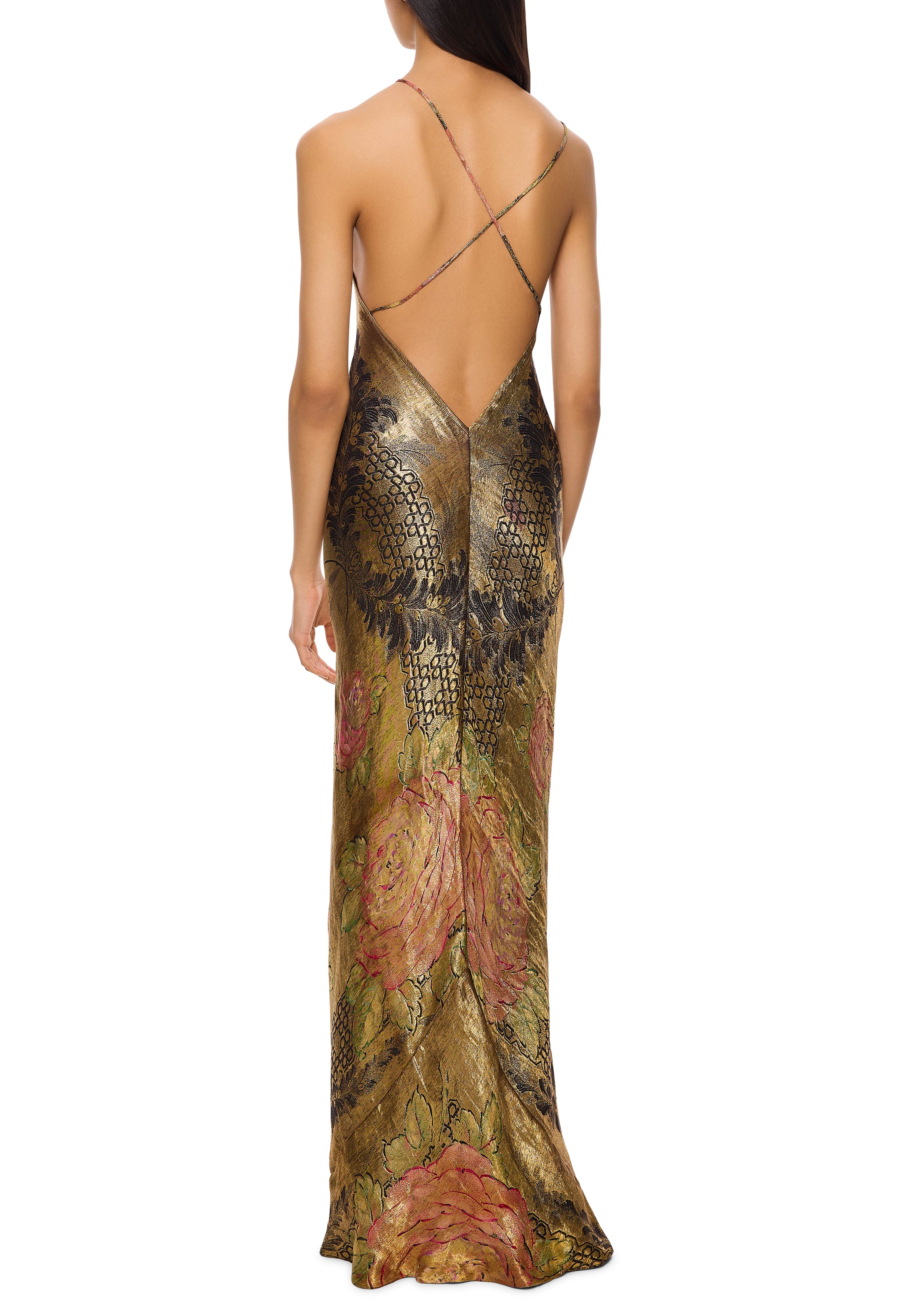 1930s Gold and Rose Lamé Gown - Annie's Ibiza