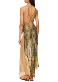 1930s Gold Floral Lame Midi Dress - Annie's Ibiza