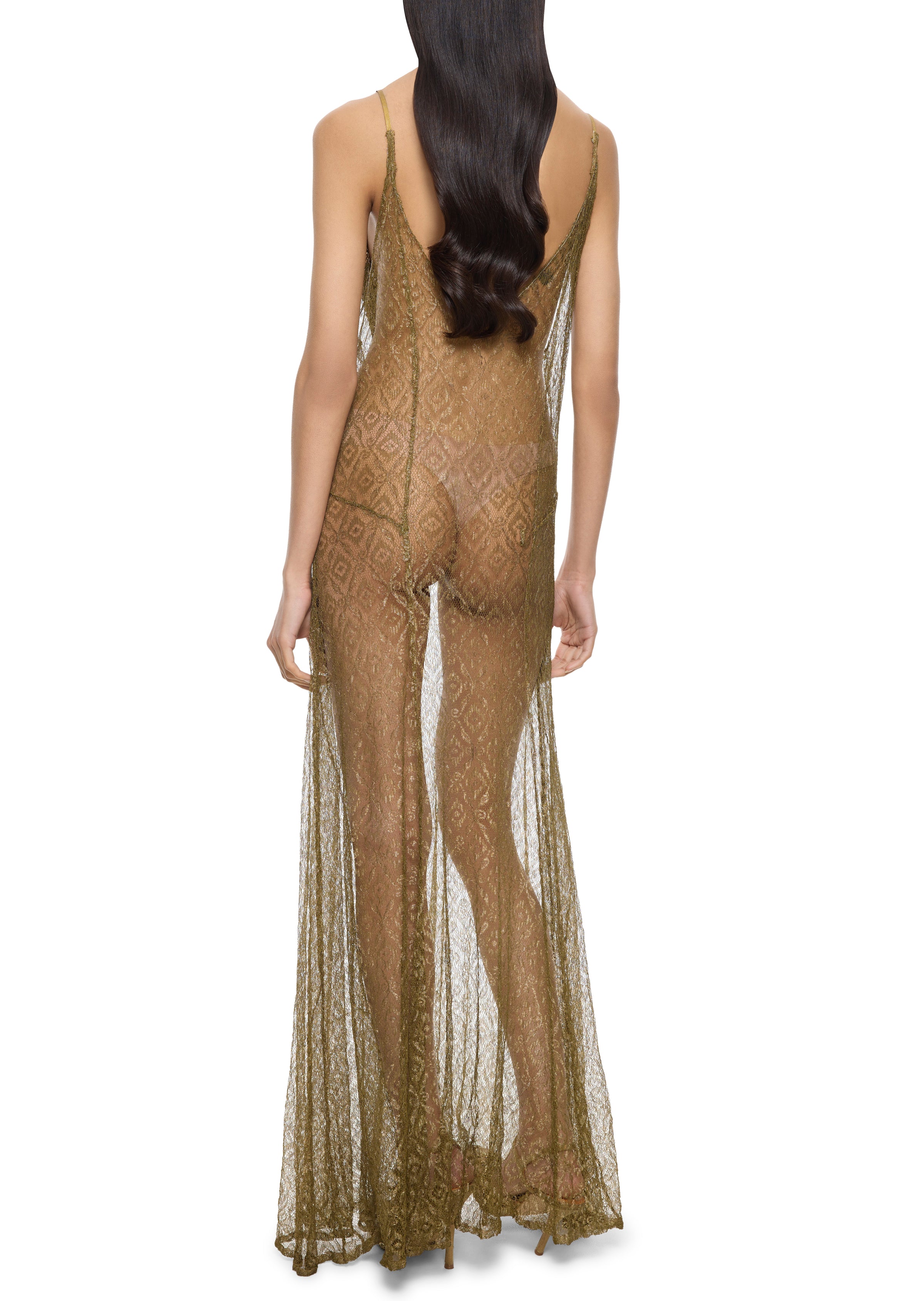 1920s Gold Lace & Embellishment Gown