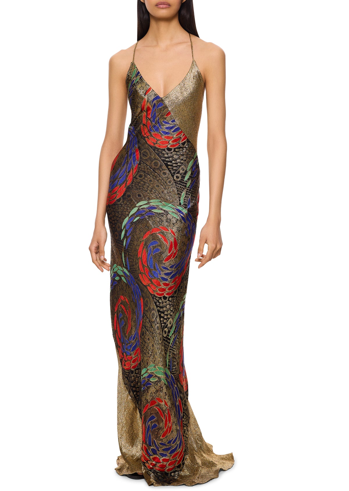 1930s Red and Blue Lamé Gown - Annie's Ibiza