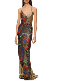 1930s Red and Blue Lamé Gown - Annie's Ibiza