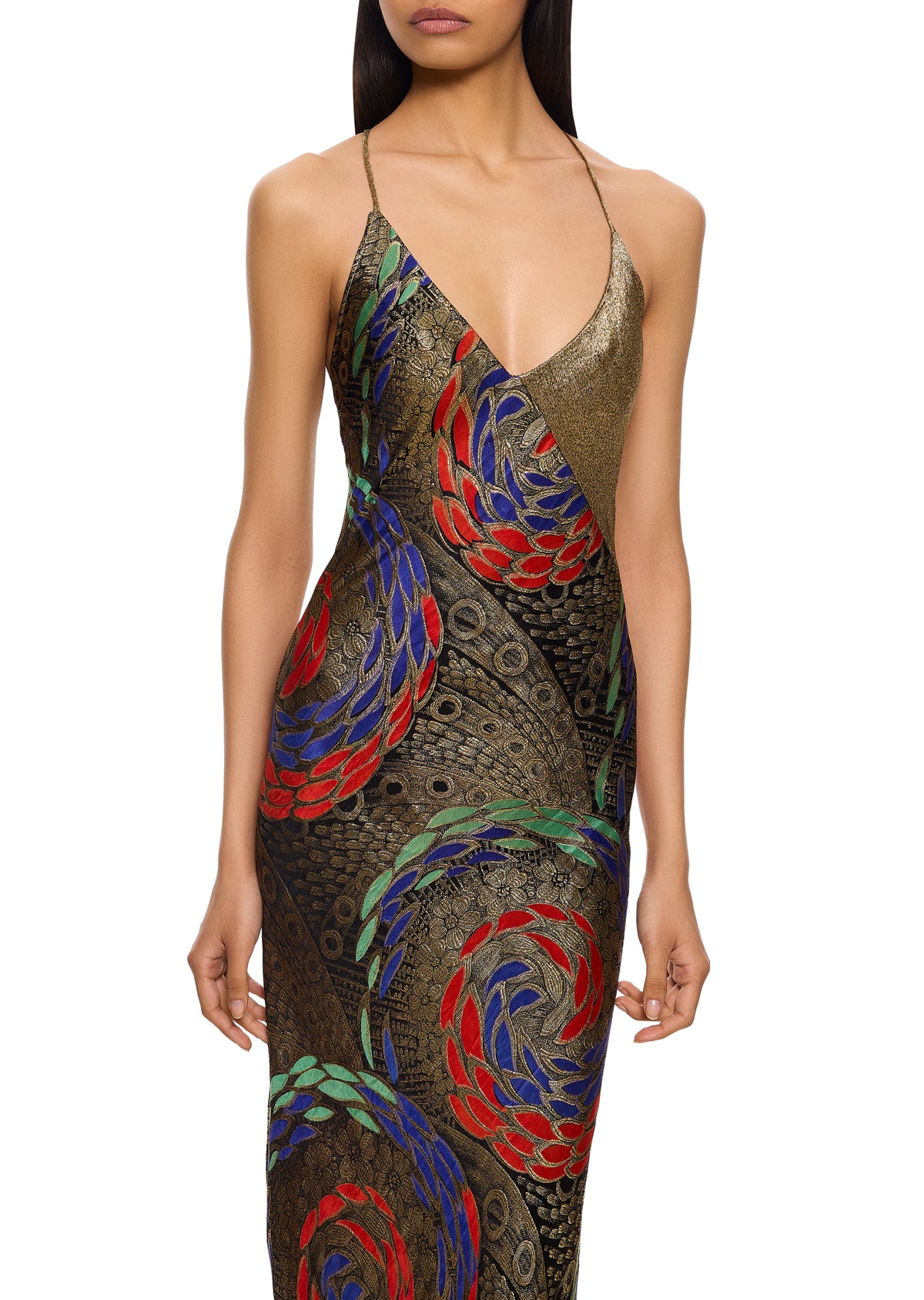 1930s Red and Blue Lamé Gown - Annie's Ibiza