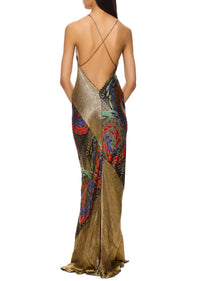 1930s Red and Blue Lamé Gown - Annie's Ibiza