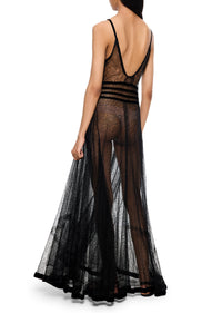 1940s Black Lace and Velvet Gown