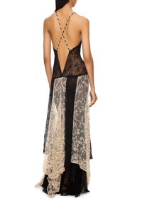 1940s Black & White Lace Gown - Annie's Ibiza