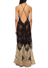 1930s Handmade Black and Cream Lace Gown - Annie's Ibiza