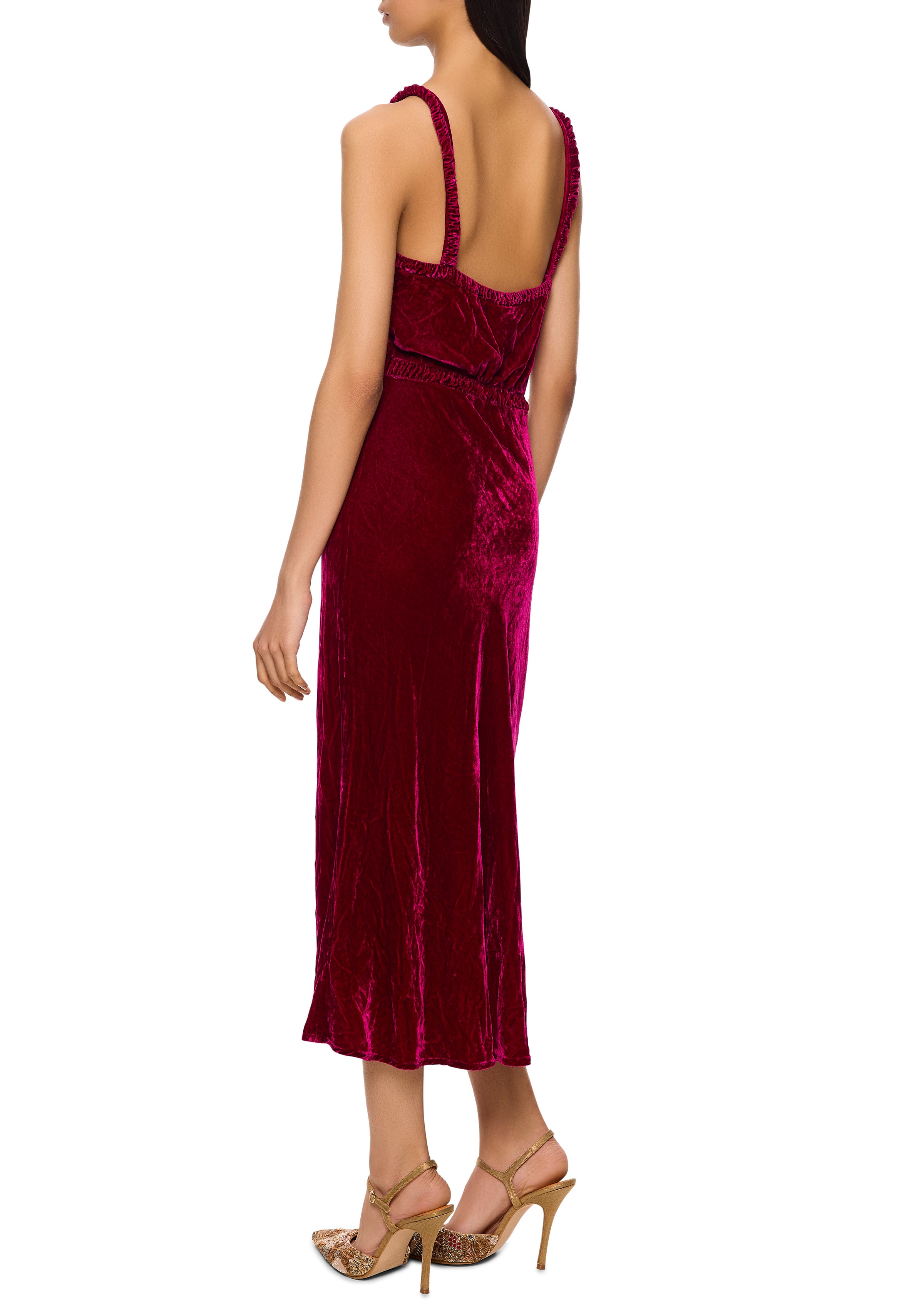 197 0s Fuchsia Velvet Slip Dress - Annie's Ibiza