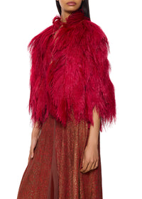 1920s Crimson Feather Cape - Annie's Ibiza