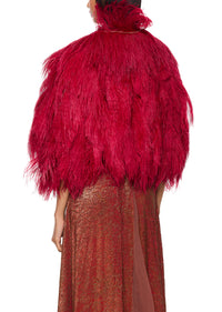 1920s Crimson Feather Cape - Annie's Ibiza