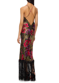 1920s Fuchsia and Violet Floral Lamé Gown - Annie's Ibiza