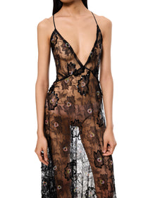 1920s Black Lace and Sequin Gown