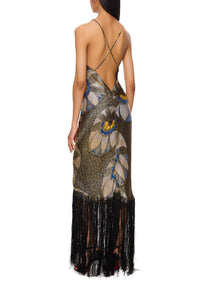 1920s Blue Floral Lamé Gown - Annie's Ibiza
