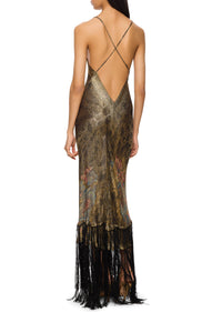 1920s Gold and Black Lamé Gown - Annie's Ibiza