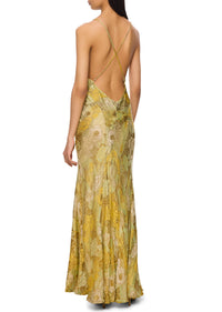 1930s Green and Gold Lamé Gown with Matching Cape - Annie's Ibiza