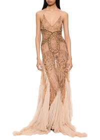 90s Asymmetric Blush Pink Gown