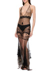 1920s Black Sheer Embroidered Gown