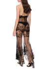 1920s Black Sheer Embroidered Gown