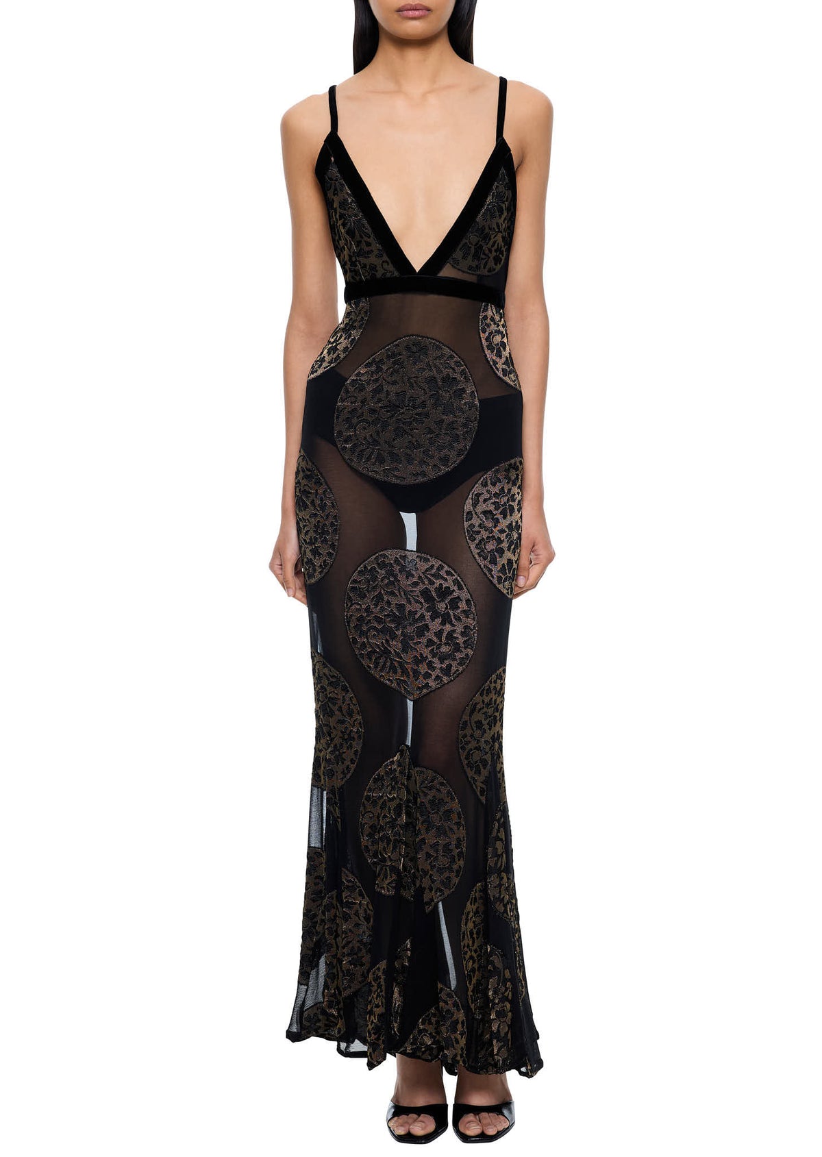 1940s Black Silk Chiffon and Velvet Gown – Annie's Ibiza Online
