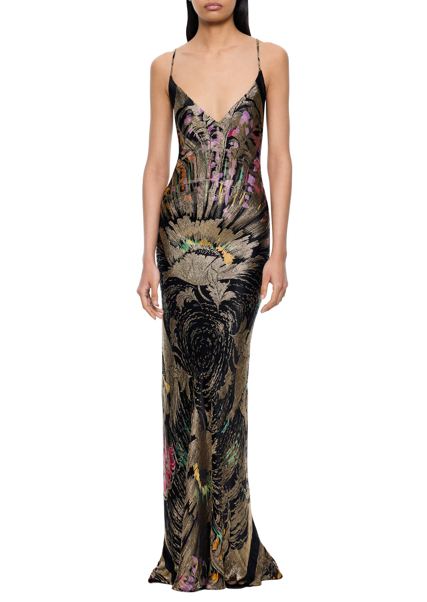 1930s Feather Burst Printed Lamé Gown - Annie's Ibiza