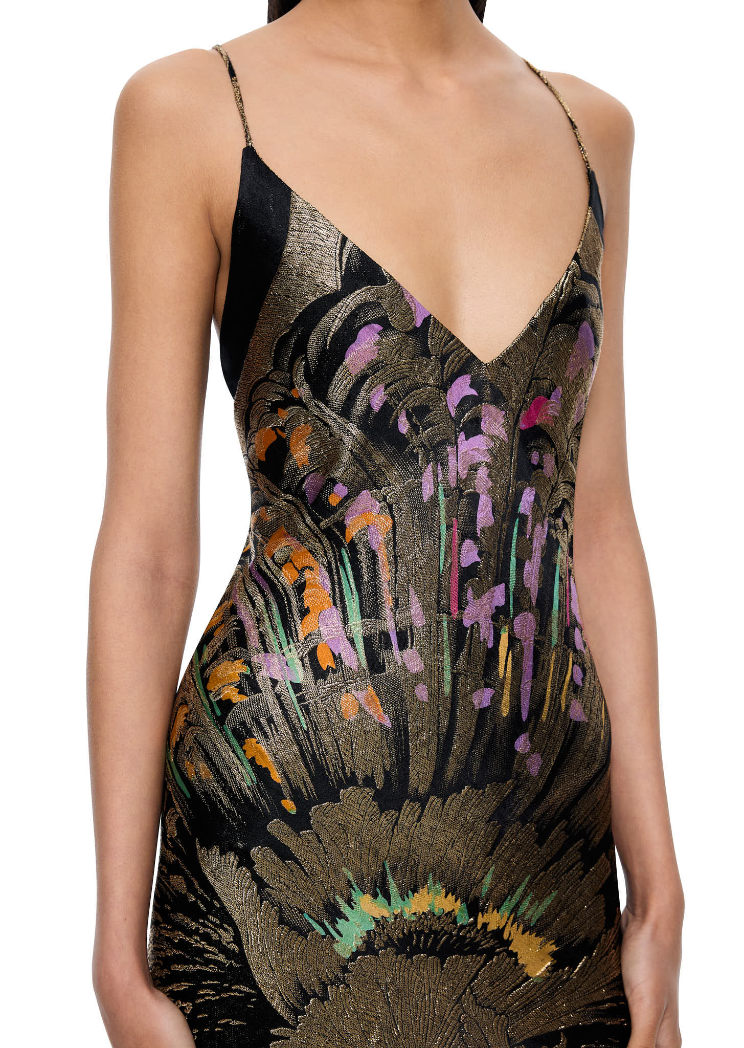 1930s Feather Burst Printed Lamé Gown - Annie's Ibiza