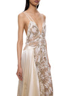 1930s Gold Lace and Ivory Silk Gown